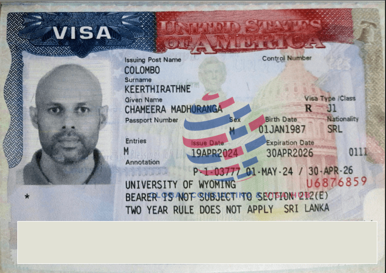 Chameera Madhuranga's approved visa